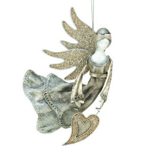 Stardust Angel Ornament Angel Glitter Heart NEW